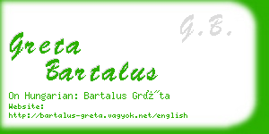 greta bartalus business card